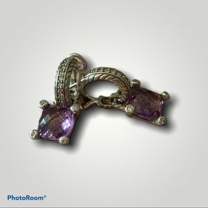 Judith Ripka amethyst/silver earrings